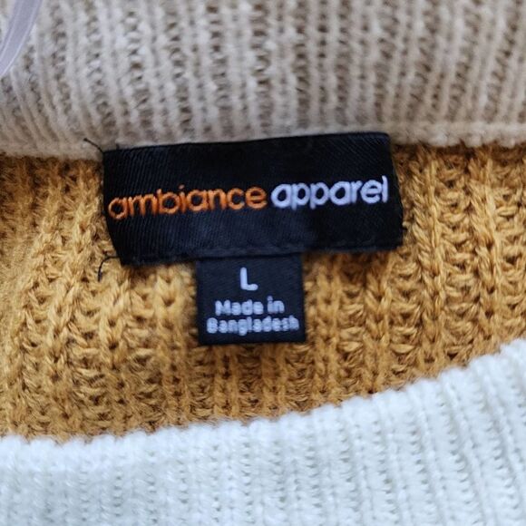 Ambiance yellow black & white sweater - Picture 4 of 4